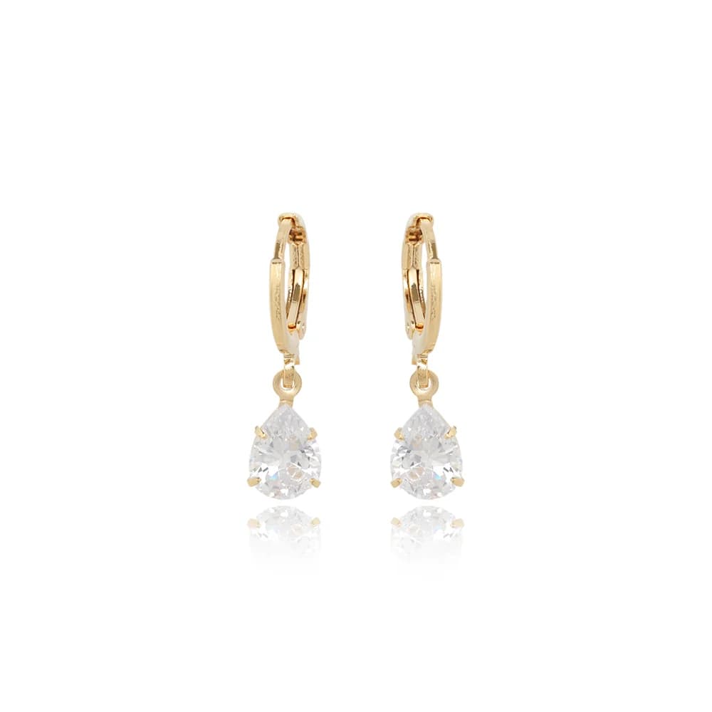 Argola Articulada Gota Cristal 5x7mm.